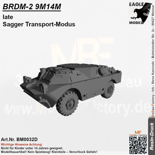 BRDM-2 9M14M late Sagger Transport-Modus