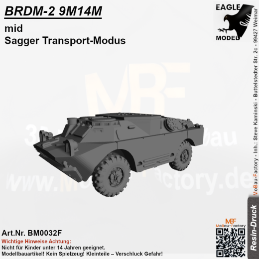 BRDM-2 9M14M mid Sagger Transport-Modus