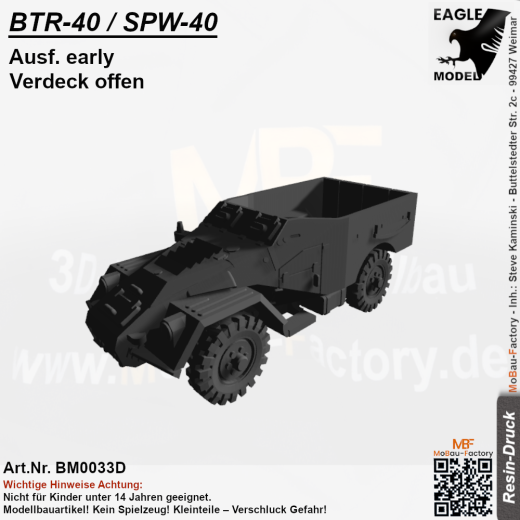 BTR-40 / SPW-40 Ausf. early Verdeck offen