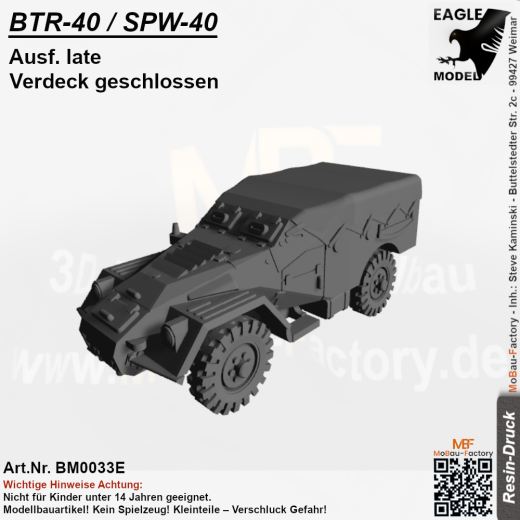 BTR-40 / SPW-40 Ausf. late Verdeck geschlossen