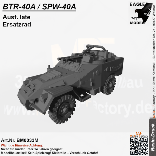 BTR-40A / SPW-40A Ausf. late ​​​​​​​Ersatzrad