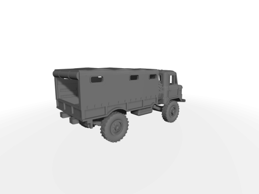 GAZ-66 mit Ersatzrad ​​​​​​​Pritsche mit Planen-Aufbau