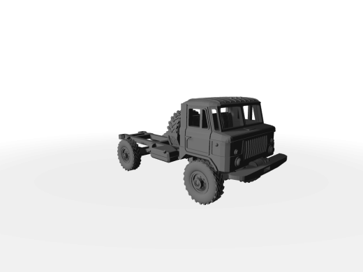 GAZ-66 mit Ersatzrad ohne Aufbau