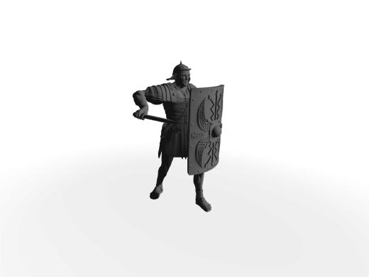 Römischer Legionär X schwer bewaffneter Infanterist mit Schwert und Schild