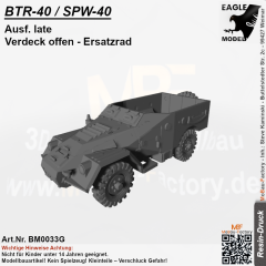 BTR-40 / SPW-40 Ausf. late Verdeck offen - Ersatzrad