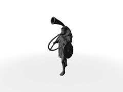 Römischer Cornicen II Militärmusiker und Signalgeber mit ein halbkreisförmigen Horn