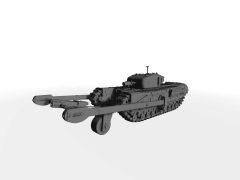 Churchill AVRE Mk. IV Petard-Mörser mit Minenräumgerät ​​​​​​​gepanzertes Pionier- und Sturmingenieurfahrzeug