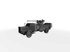 Mercedes L4500A 4.5t als Flakwagen für 3.7cm Flak 37 Transport-Modus